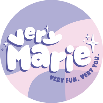 A circle with the logo for Very Marie